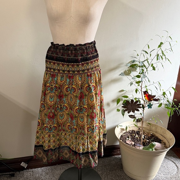 Bohemian Strapless Paisley Dress AMAZING!!! So Beautiful 100%cotton size Medium - Picture 6 of 12